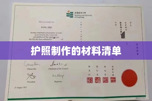 大园护照制作的材料清单
