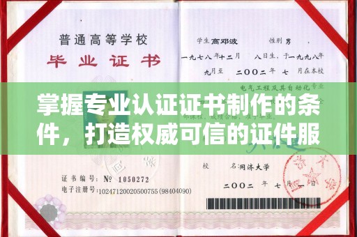 大园掌握专业认证证书制作的条件，打造权威可信的证件服务